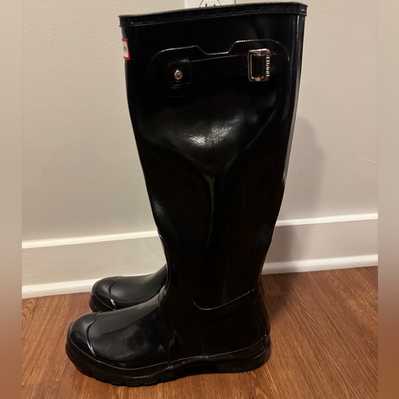 Hunter Black Rain Boots (Tall) - Picture 6 of 6